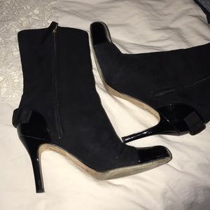 Kate Spade stiletto boots Suede Patent leather